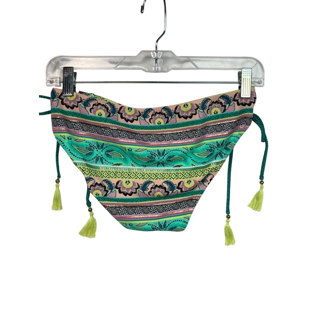 Shade & Shore Bikini Set Boho Print Tassel Tie Sides XL Bottom 36C Top EUC - Picture 10 of 12